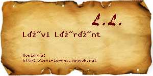 Lévi Lóránt névjegykártya